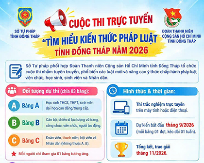 Mời thầy cô và các bạn sinh viên tham gia Cuộc thi trực tuyến “Tìm hiểu kiến thức pháp luật” năm 2026