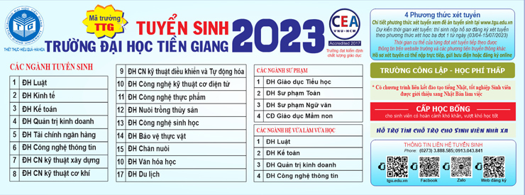 Thông tin tuyển sinh vào Trường Đại học Tiền Giang năm 2023
