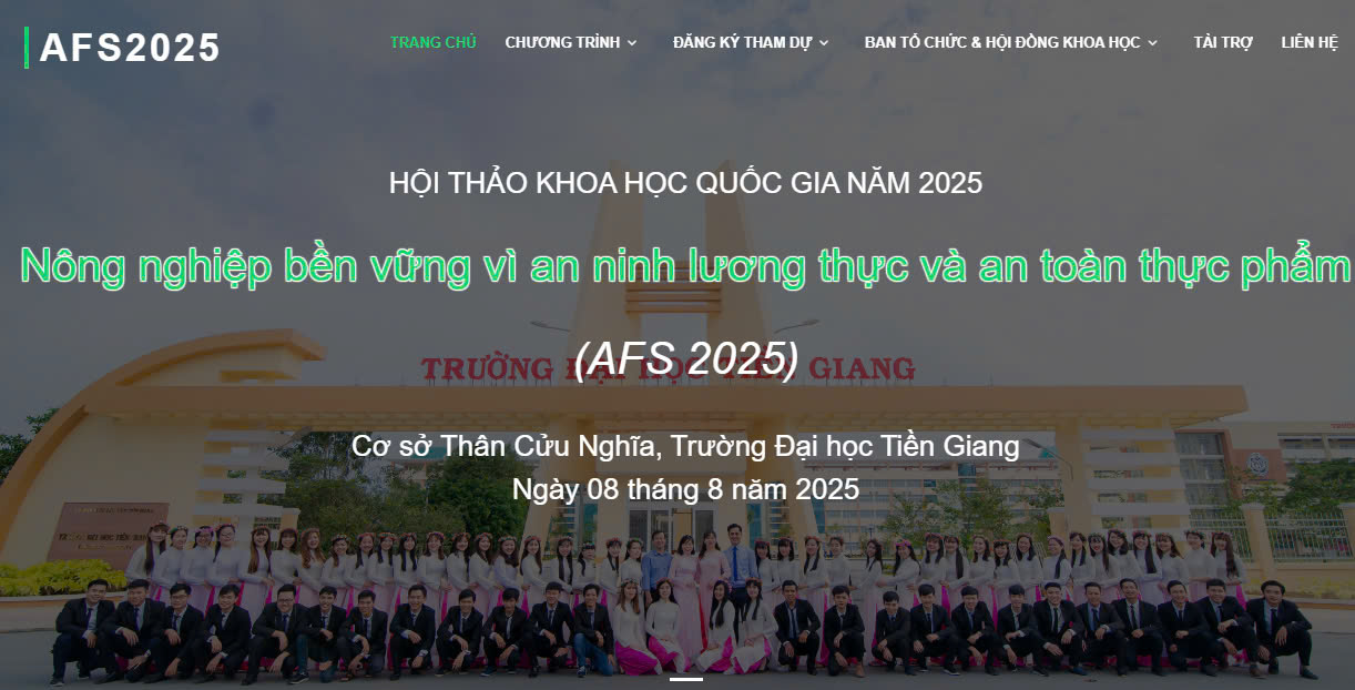 Hội thảo Khoa học Quốc gia: Nông nghiệp bền vững vì an ninh lương thực và an toàn thực phẩm AFS2025