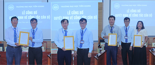 	Trường Đại học Tiền Giang trao quyết định bổ nhiệm và bổ nhiệm lại viên chức quản lý