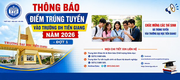 Điểm trúng tuyển vào Trường ĐH Tiền Giangnăm 2026 (Đợt 1)